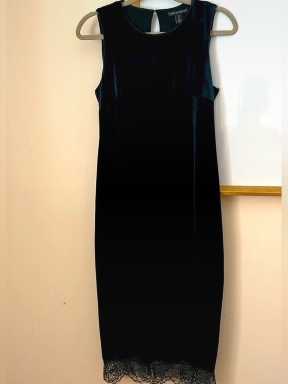 A Pea in the Pod Green Velvet Maternity Dress
